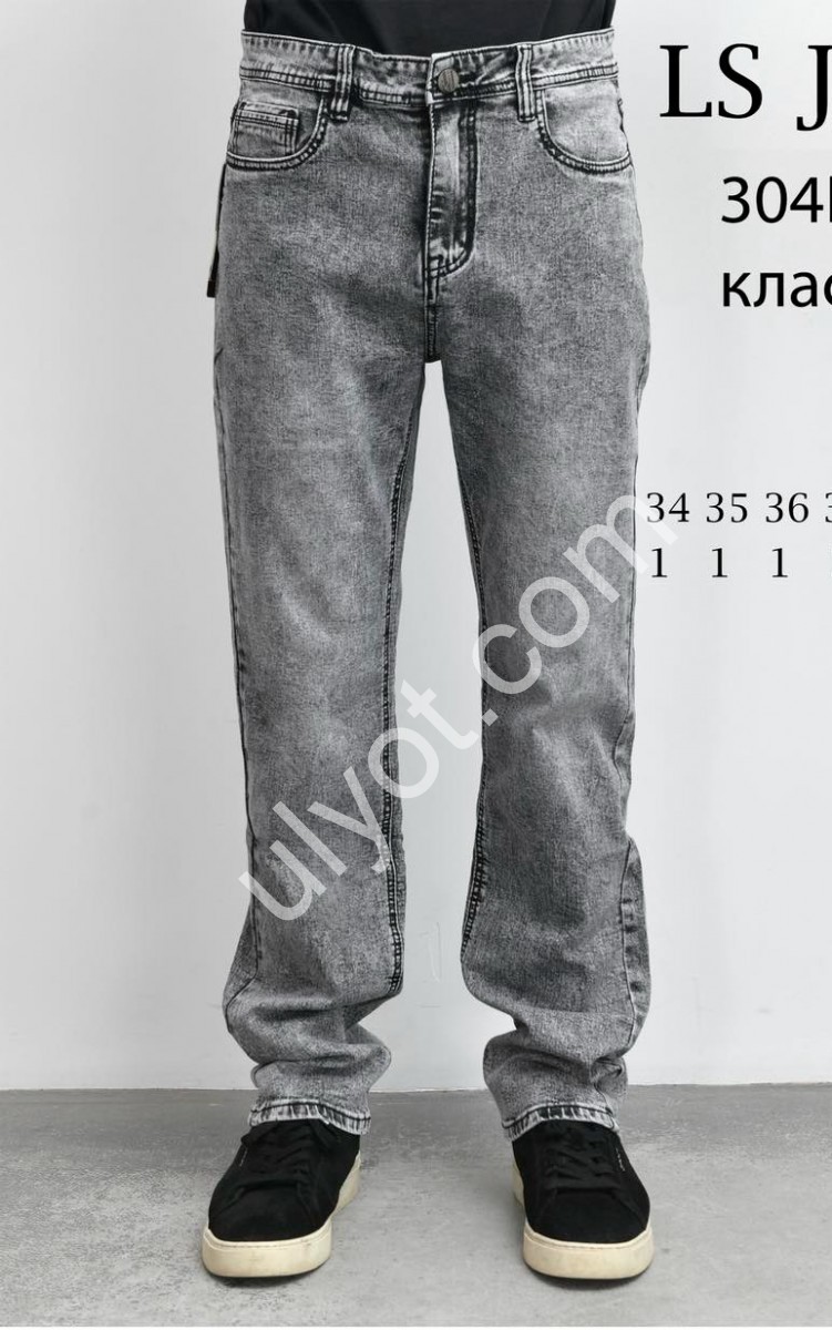 ДЖИНСИ LS JEANS (34-42) СІРИЙ 304D