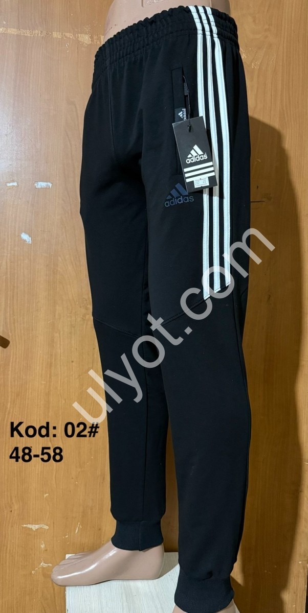 СПОРТ.ШТАНЫ A01 (48-58) МАНЖЕТ ЧЕРНЫЙ 02