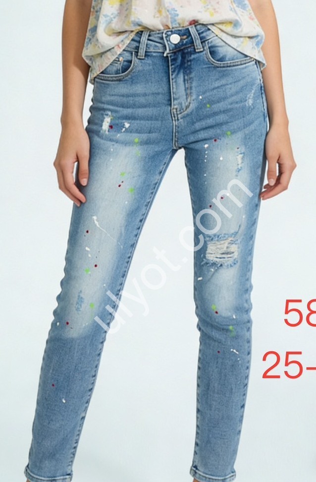 ДЖИНСЫ DENIM NEW (25-30) ГОЛУБОЙ 583