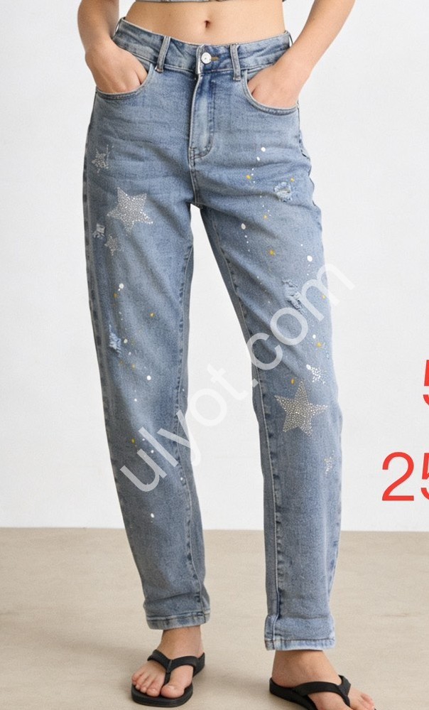 ДЖИНСЫ DENIM NEW (25-30) ГОЛУБОЙ 579