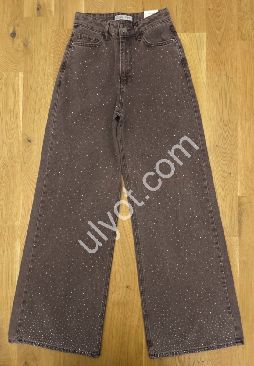 ДЖИНСЫ ELITE QUEEN (25-30) СТРАЗЫ КОРИЧНЕВЫЙ 1312/T-1-178