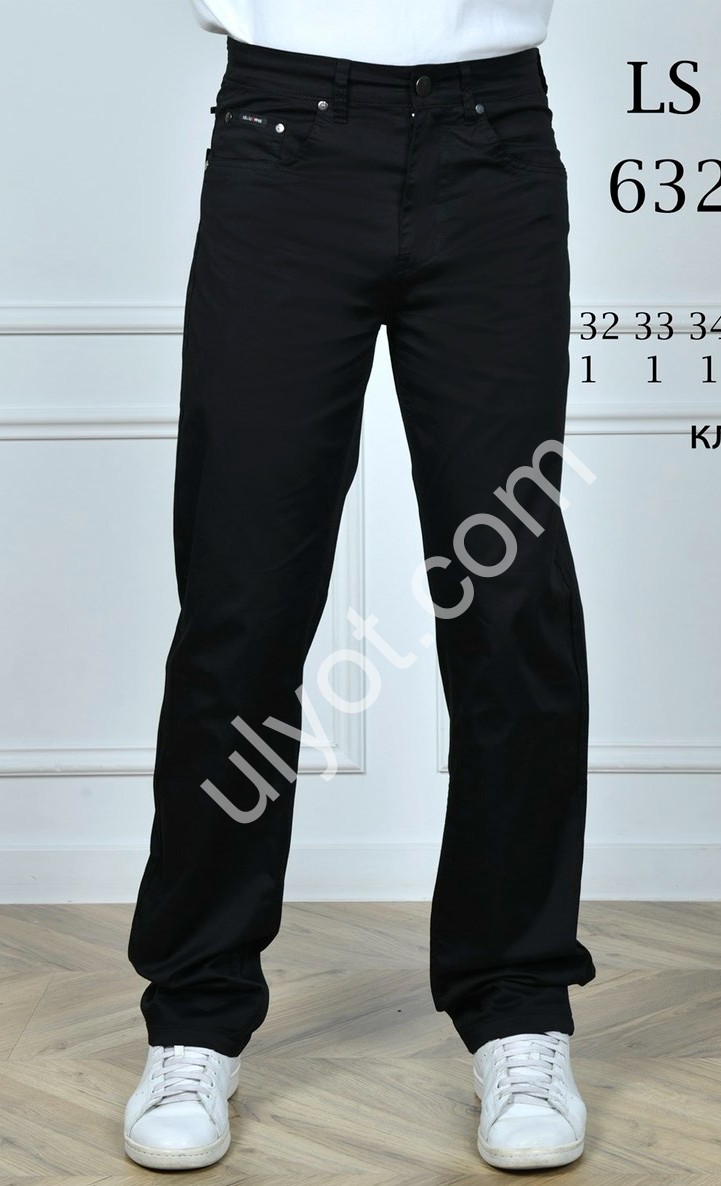 БРЮКИ LS JEANS (34-44) ЧЕРНЫЙ 6321D