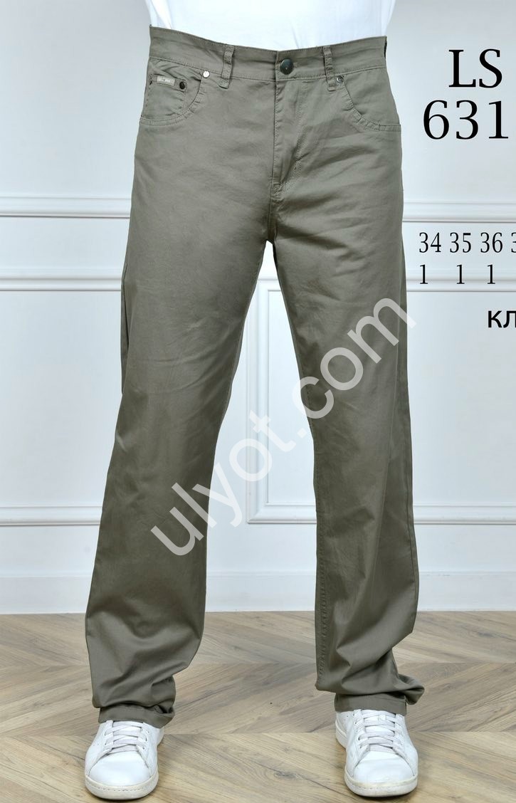 БРЮКИ LS JEANS (34-44) ХАКИ 6313D