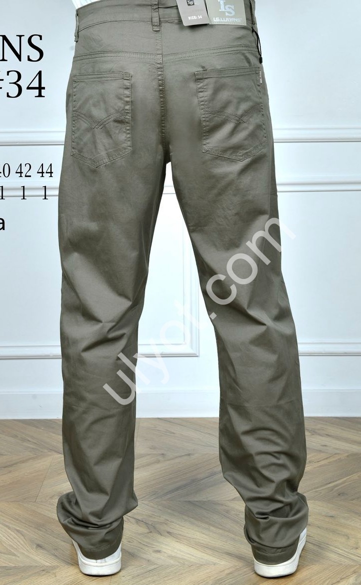 БРЮКИ LS JEANS (34-44) ХАКИ 6313D