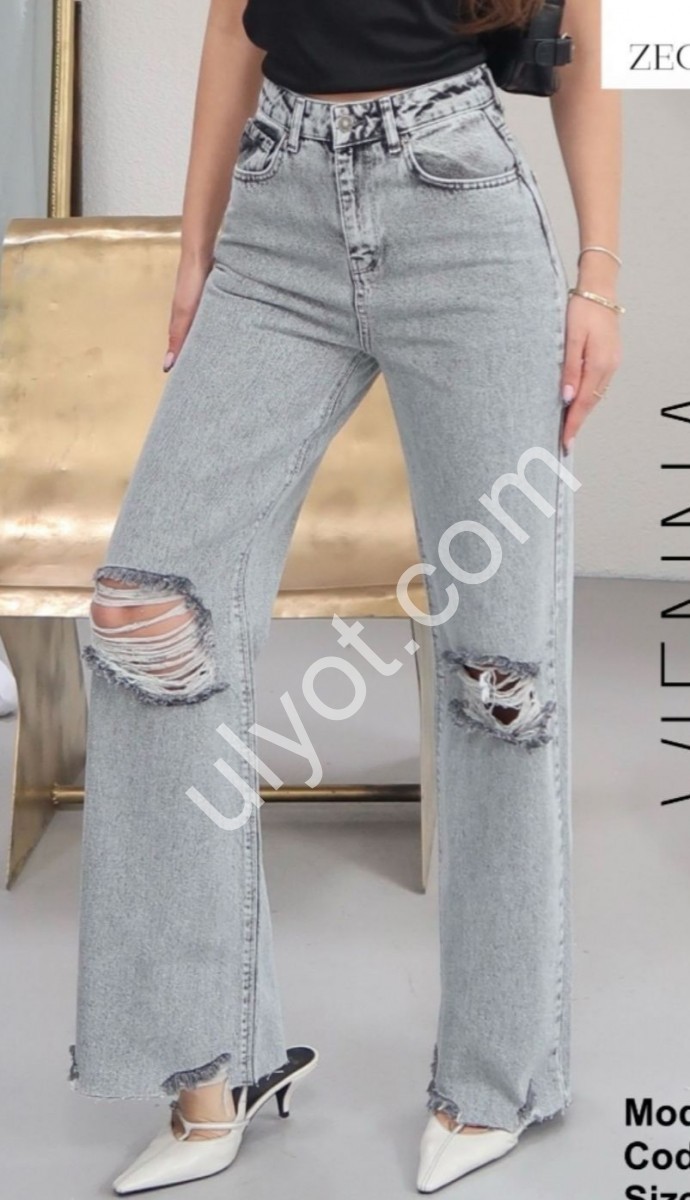 ДЖИНСЫ ZEO BASIC (34-42) СЕРЫЙ 5365