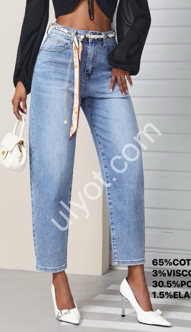 ДЖИНСЫ M.SARA (XS-XL) СИНИЙ 252-4