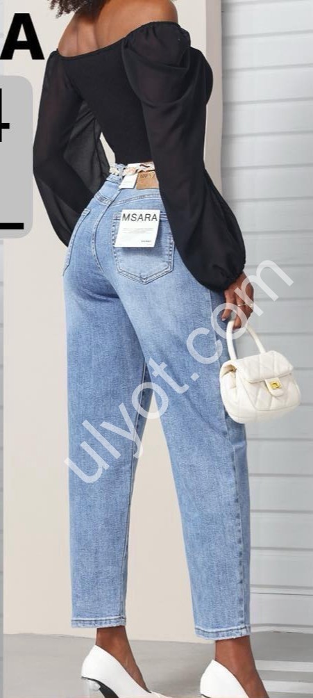 ДЖИНСЫ M.SARA (XS-XL) СИНИЙ 252-4