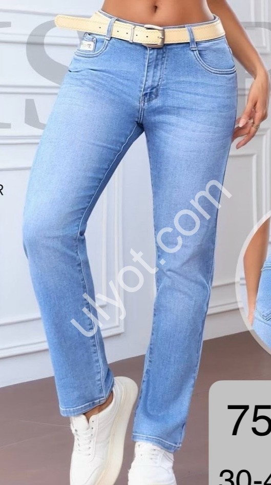 ДЖИНСЫ M.SARA (30-40) СИНИЙ 7560-4B