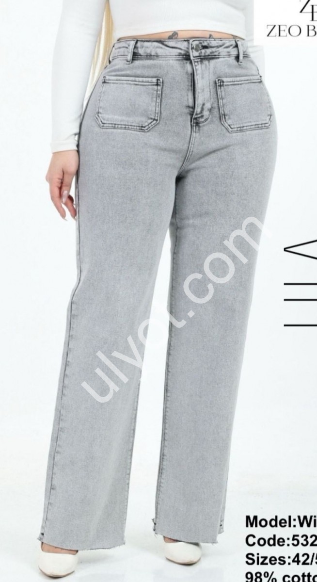 ДЖИНСЫ ZEO BASIC (42-52) СВ.СЕРЫЙ 5322