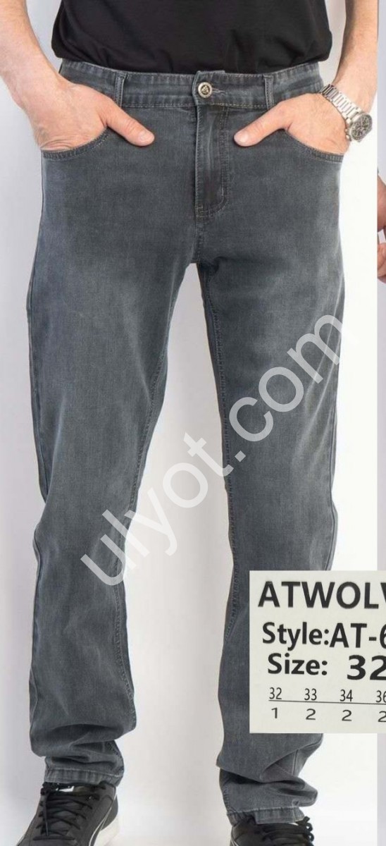 ДЖИНСЫ ATWOLVES (32-38) СЕРЫЙ 6608