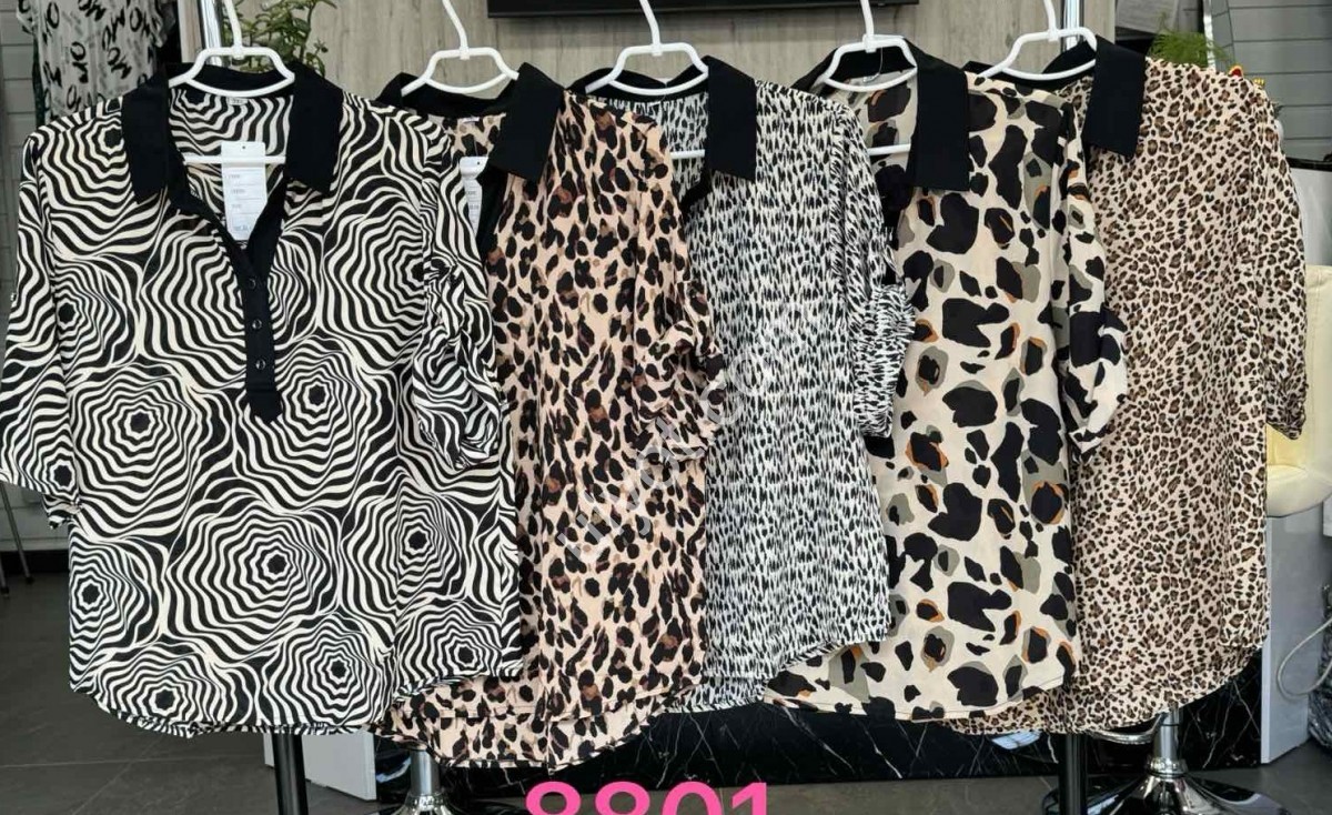 Фото 2 БЛУЗКА JJF (3XL-6XL) ВЕЛИКИЙ ЛЕО БІЖ 8801