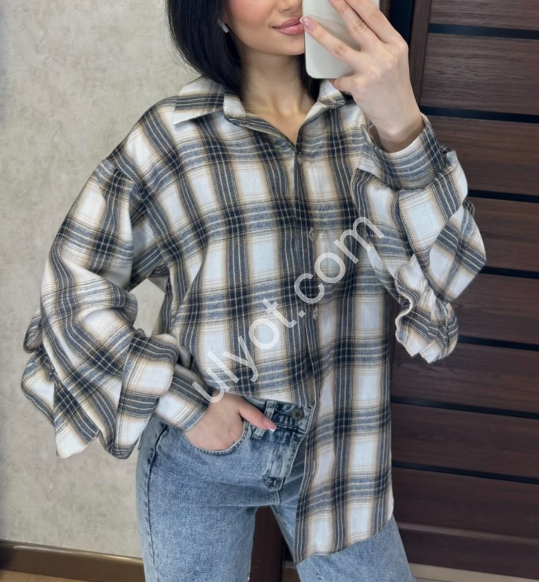 СОРОЧКА (42-52) БІЖ+СІРИЙ 9