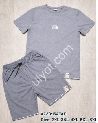 СПОРТ. КОСТЮМ T48 (2XL-6XL) СВ.СЕРЫЙ 729