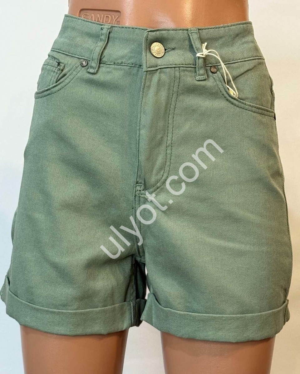 ШОРТЫ PLUS DENIM (25-32) ФИСТАШКА 2107