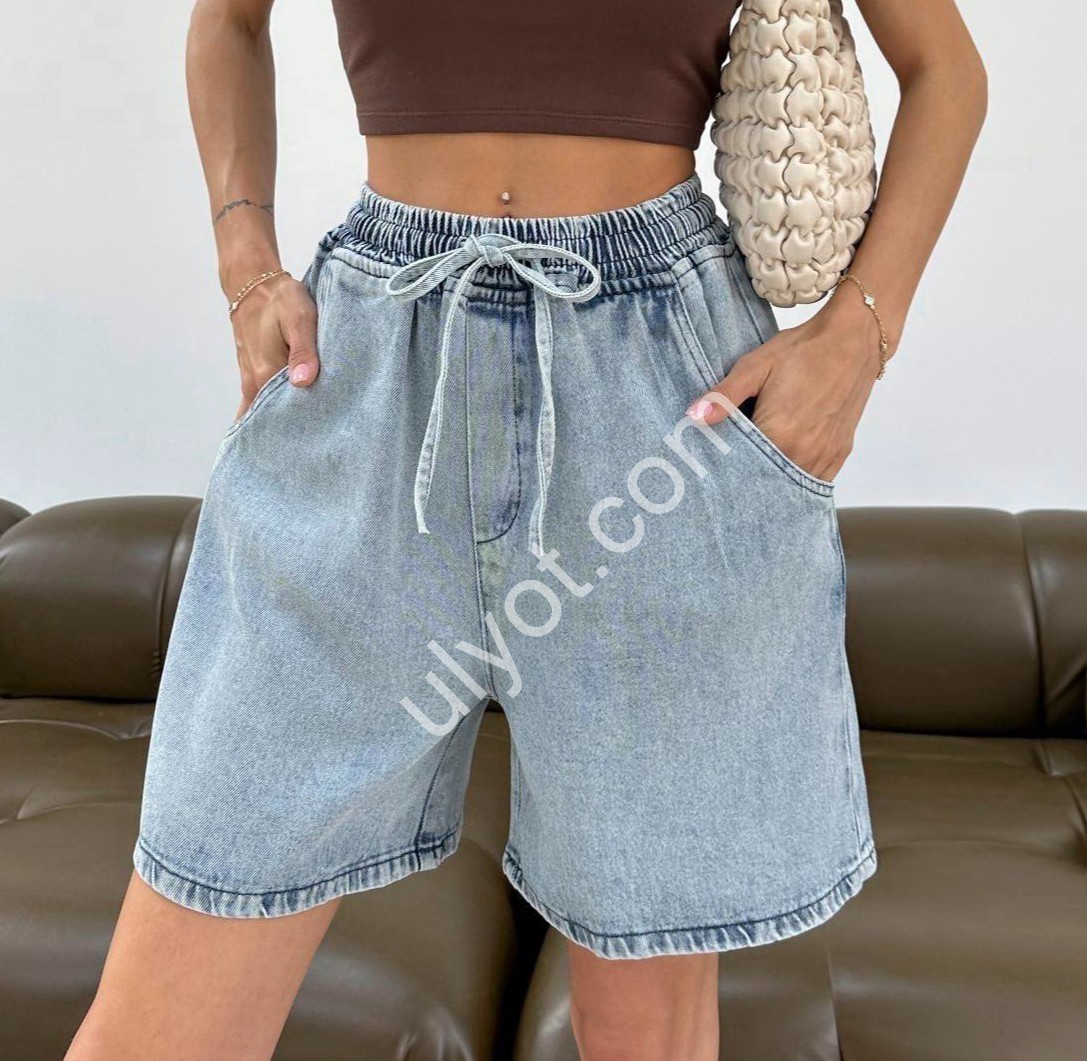 ШОРТЫ TOP SHOP (25-32) ГОЛУБОЙ 8823