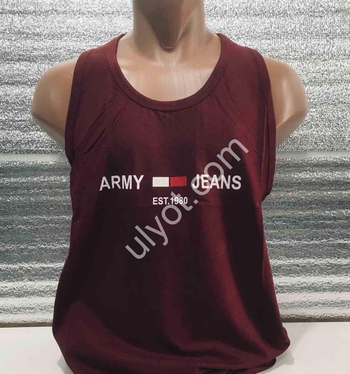 БОРЦОВКА NORTH WHITE (M-2XL) ARMY JEANS БОРДО 