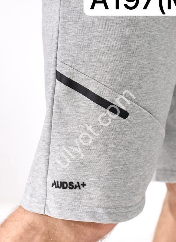 ШОРТЫ AUDSA (M-3XL) СВ.СЕРЫЙ A197