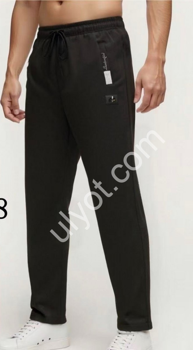 СПОРТ.ШТАНИ (M-3XL) ПРЯМИЙ ЧОРНИЙ 2808