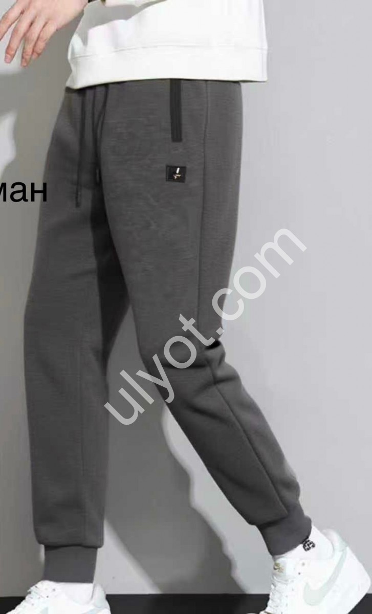 СПОРТ.ШТАНЫ (M-3XL) МАНЖЕТ ЧЕРНЫЙ 2868
