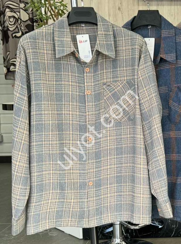 Сорочка (XL-4XL) Смужка Т.СИНІЙ 7761