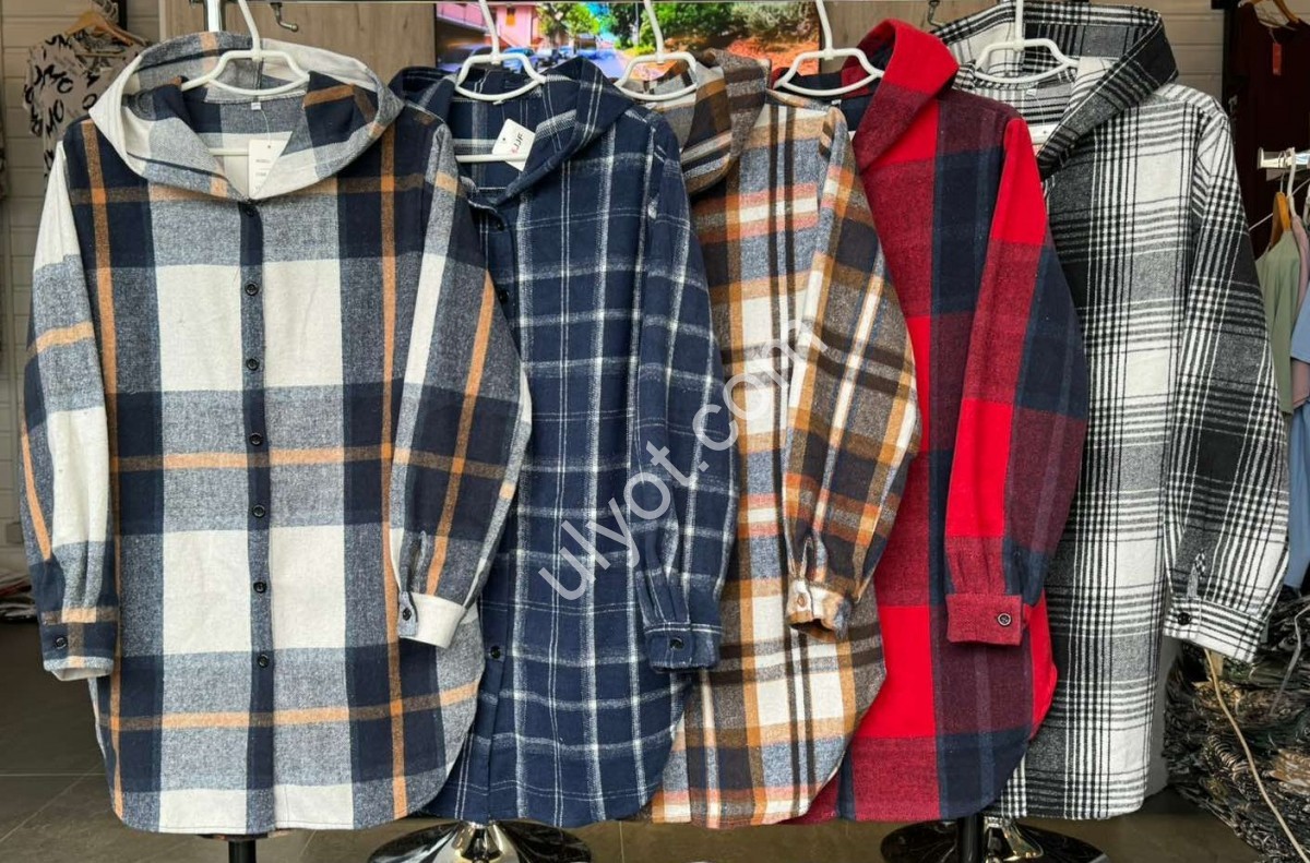 РУБАШКА С КАПЮШОНОМ (3XL-6XL) КРАСНЫЙ+ЧЕРНЫЙ 7766
