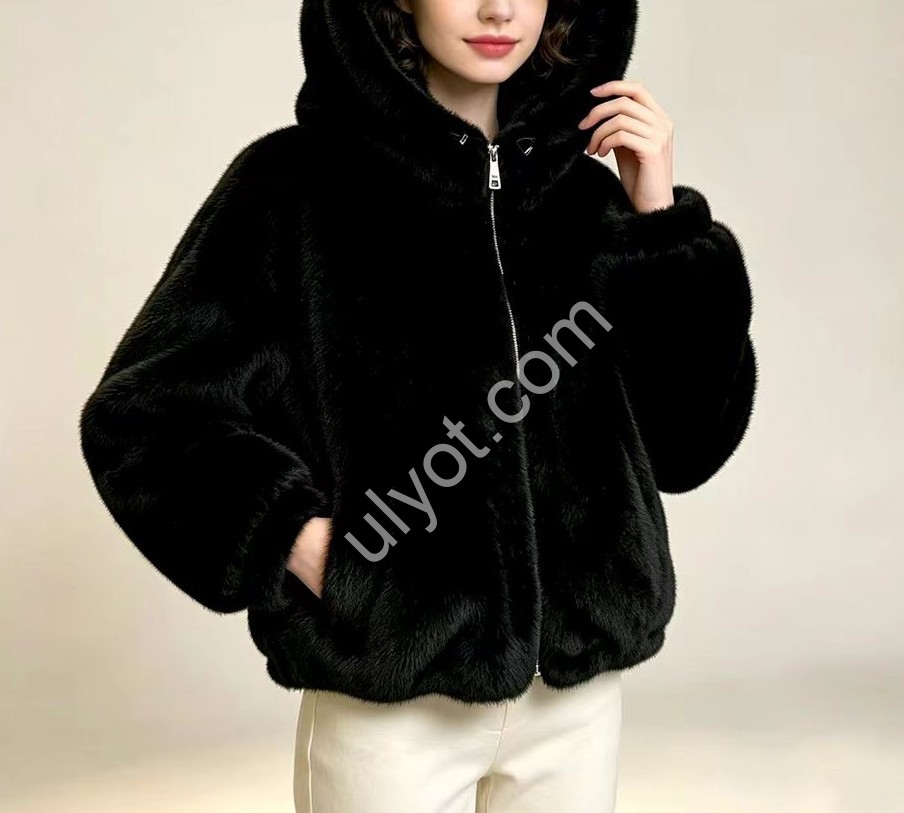 ПОЛУШУБОК (XL-3XL) ЧЕРНЫЙ 1302D