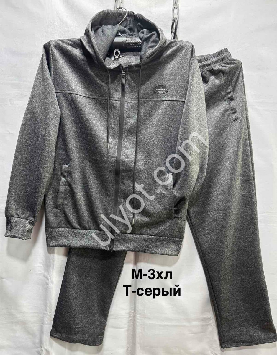 СПОРТ.КОСТЮМ (M-3XL) ПРЯМОЙ Т.СЕРЫЙ 6653