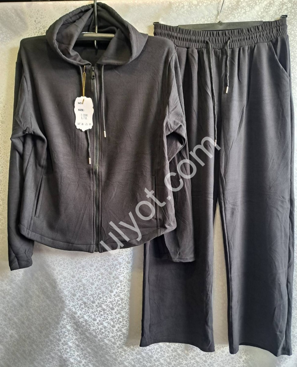 СПОРТ.КОСТЮМ (S-2XL) ПРЯМОЙ Т.СЕРЫЙ 2098