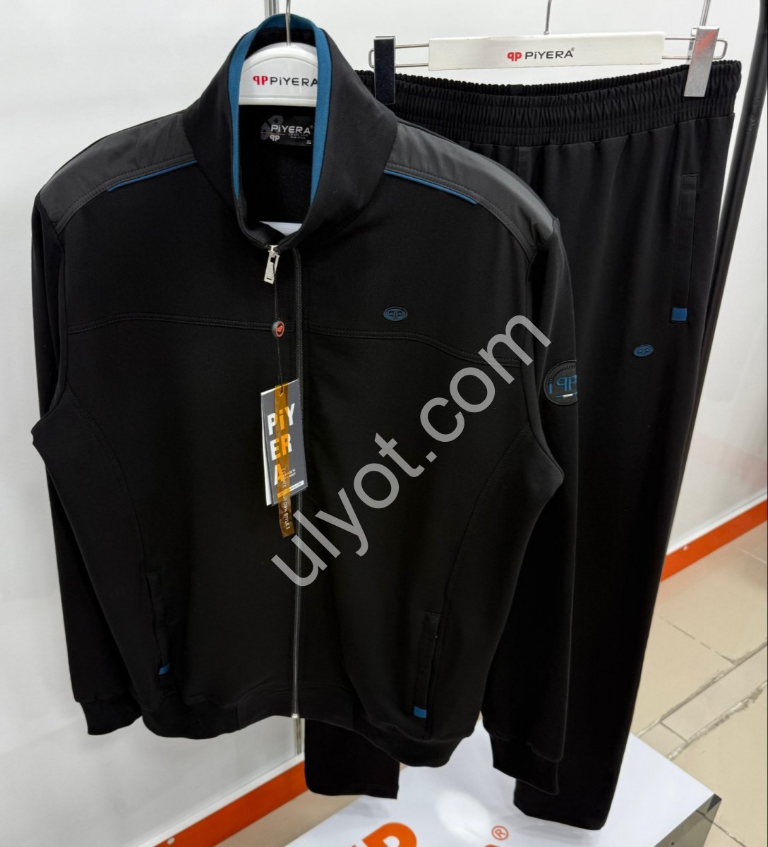 CПОРТ.КОСТЮМ ПИЕРА (XL-3XL) ПРЯМОЙ ЧЕРНЫЙ+СИНИЙ 7937
