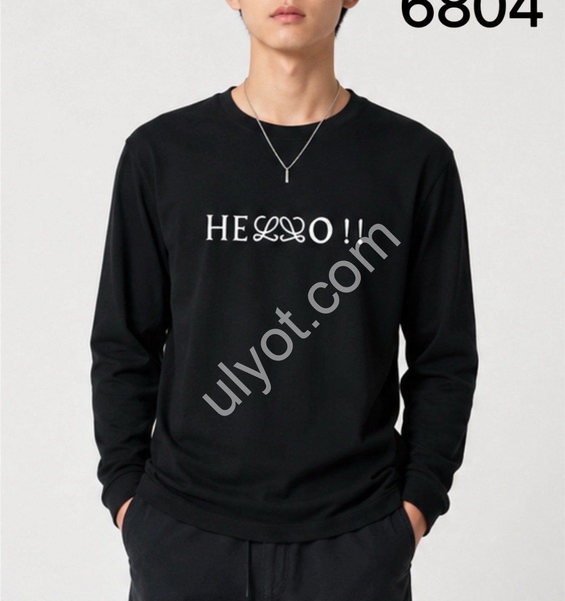 СВИТШОТ (M-3XL) ЧЕРНЫЙ 6804