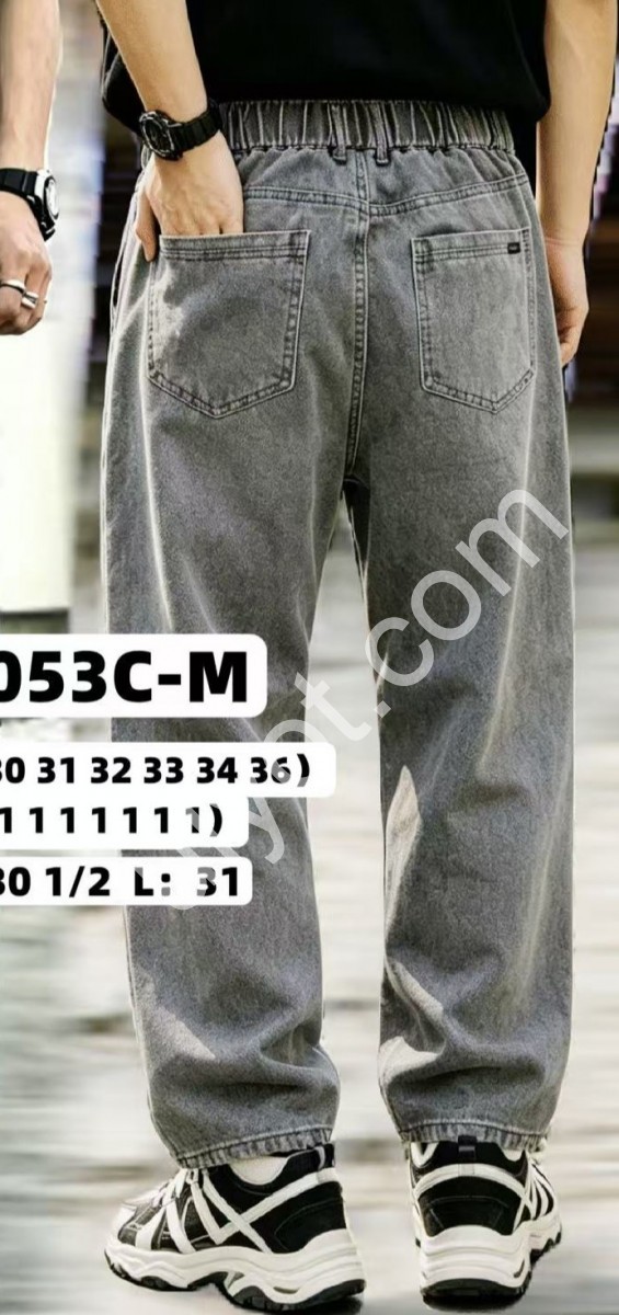 ДЖИНСЫ GOD BOREST (28-36) СЕРЫЙ МЕЛАНЖ 1053