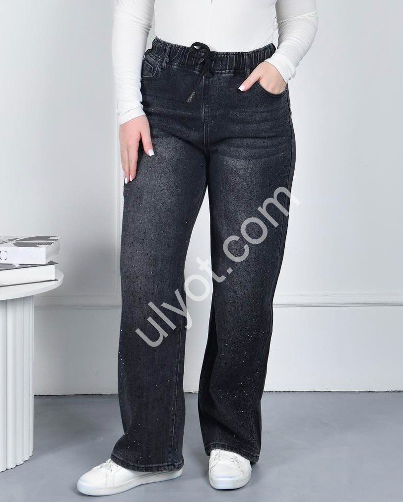 ДЖИНСЫ LDM (30-36) КАМНИ Т.СЕРЫЙ 0403