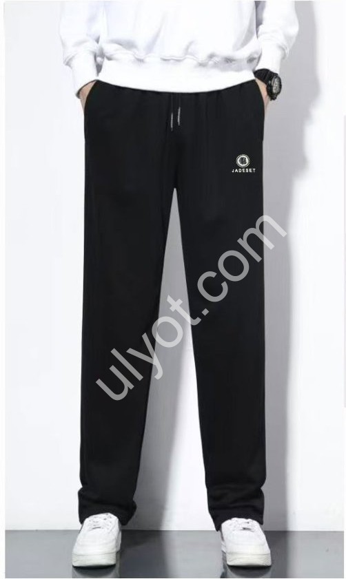 ШТАНЫ (XL-5XL) ФЛИС ПРЯМОЙ ЧЕРНЫЙ 2431