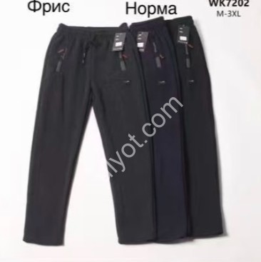 СПОРТ.ШТАНИ (M-3XL) ФЛІС ПРЯМИЙ СІРИЙ 7202