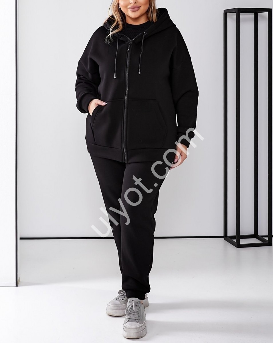 СПОРТ.КОСТЮМ (50-56) ФЛІС МАНЖЕТ ЧОРНИЙ 571