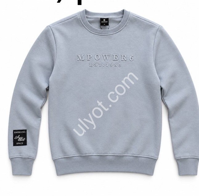 СВИТШОТ AUDSA (M-3XL) ФЛИС СЕРО-ГОЛУБОЙ 276