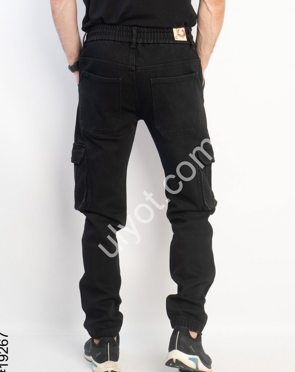ДЖИНСЫ CAPTAIN (32-42) КАРГО ЧЕРНЫЙ 19267
