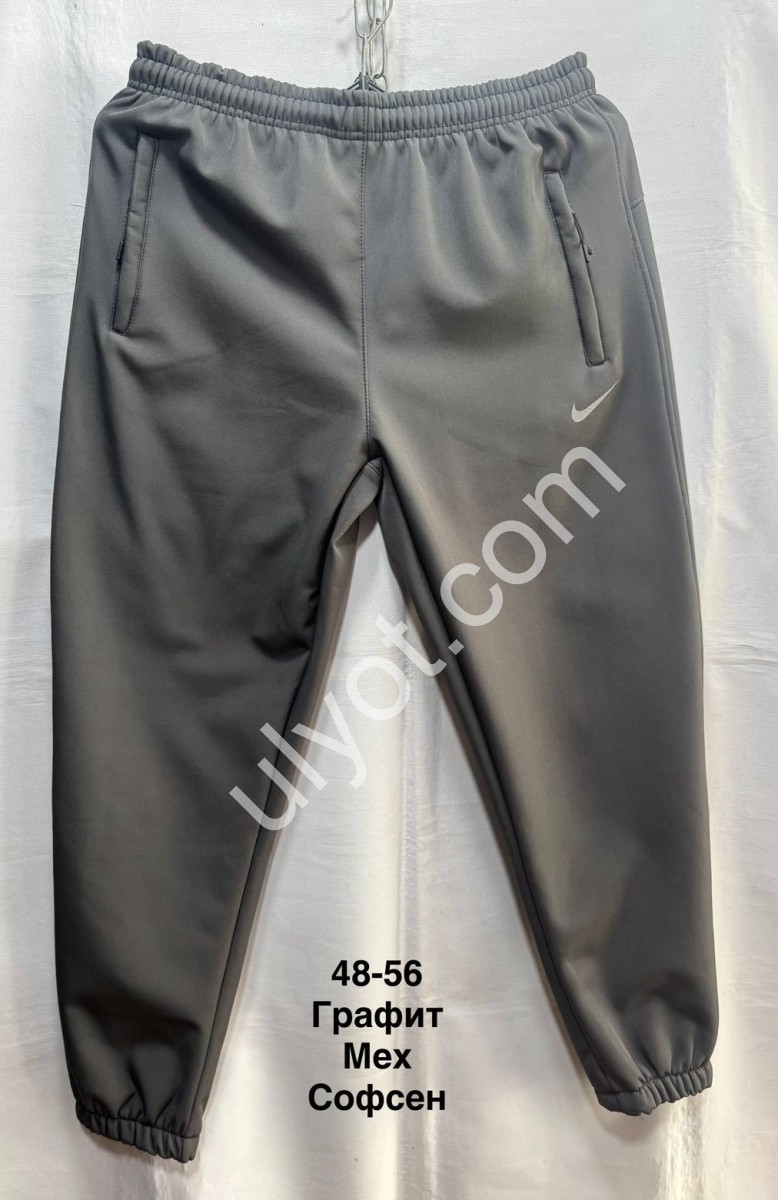СПОРТ.ШТАНЫ N02 (48-56) МЕХ МАНЖЕТ ГРАФИТ 