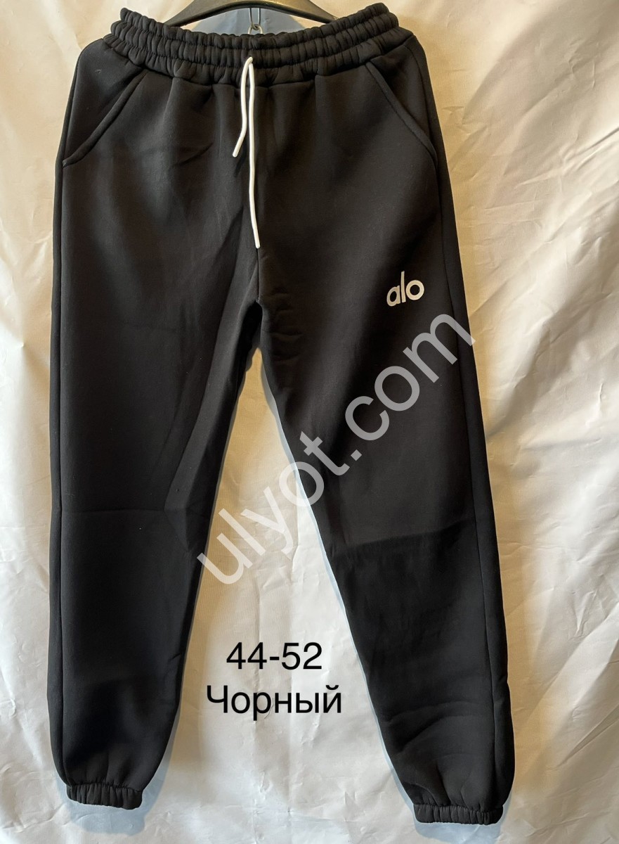 СПОРТ.ШТАНЫ A15 (44-52) ФЛИС МАНЖЕТ ЧЕРНЫЙ 