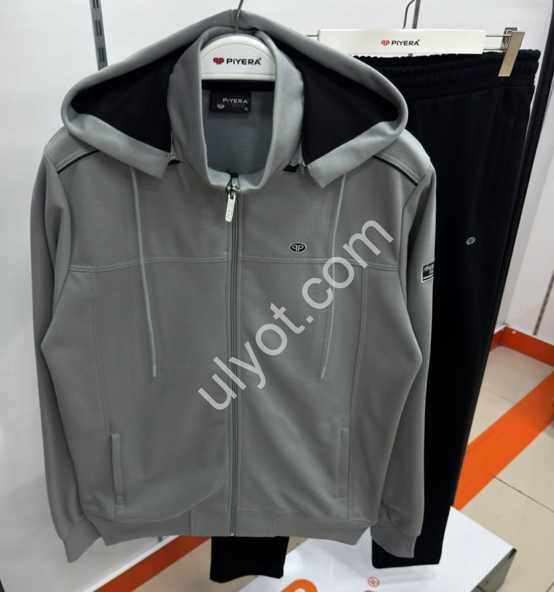 СПОРТ.КОСТЮМ PIYERA (XL-5XL) БАЙКА ПРЯМОЙ СЕРЫЙ 5234