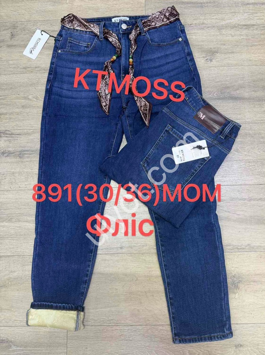 ДЖИНСЫ KT.MOSS (30-36) ФЛИС Т.СИНИЙ 891