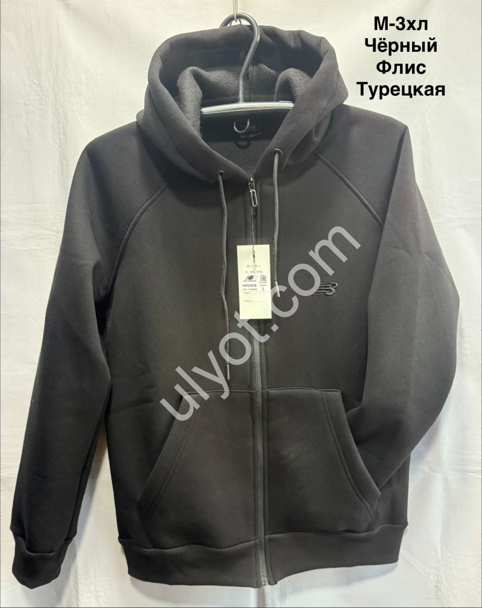 КОФТА NB02 (M-3XL) ФЛИС ЧЕРНЫЙ 