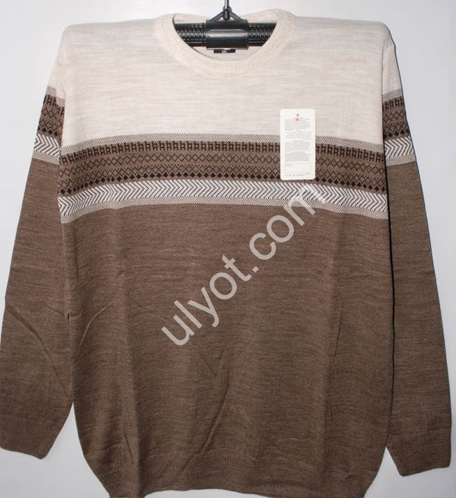 СВИТЕР (2XL-4XL) КОФЕ+БЕЖ M818
