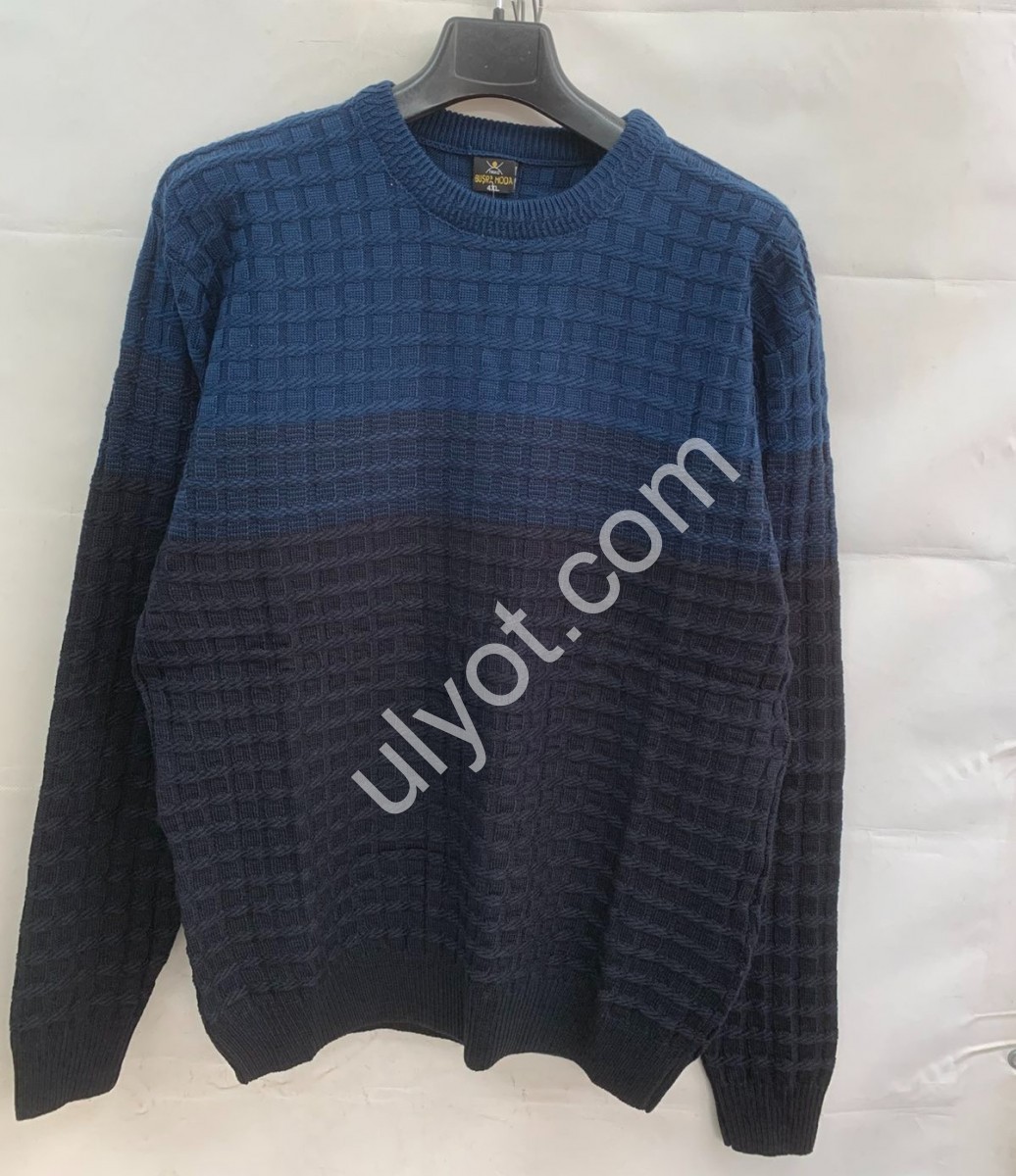 СВИТЕР (3XL-5XL) Т.СИНИЙ+СИНИЙ M690