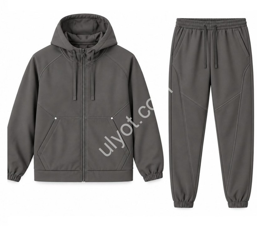 КОСТЮМ AUDSA (2XL-6XL) ФЛІС МАНЖЕТ СІРИЙ A255