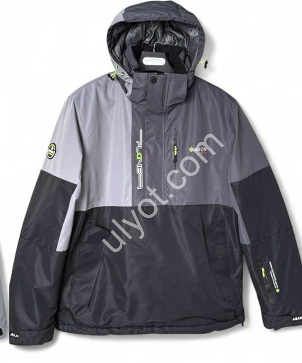 АНОРАК (M-3XL) ЧЕРНЫЙ+СЕРЫЙ 24039