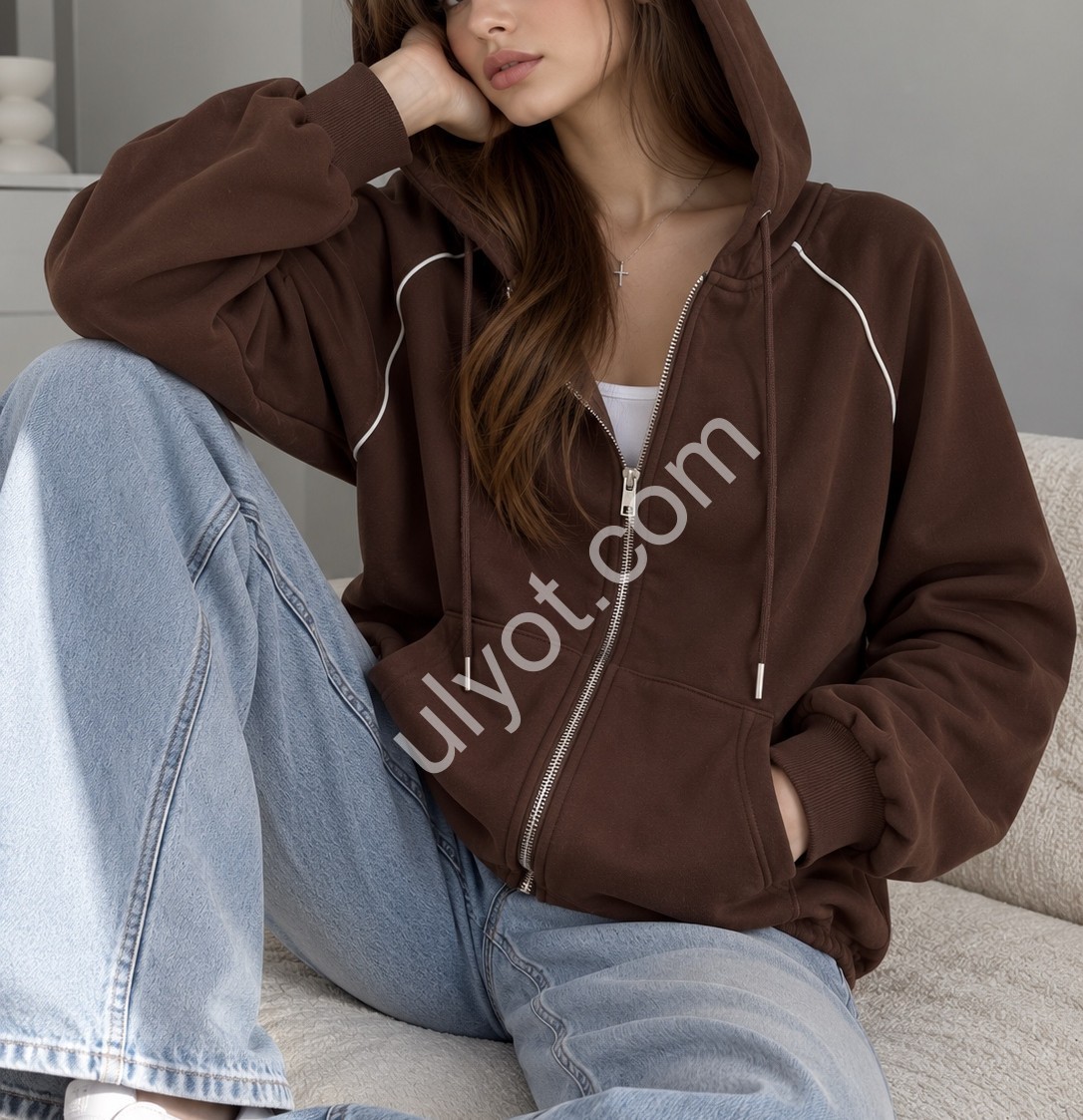 ЗІПХУДІ (ONE SIZE 44-48) хутро Мікс ZP1715