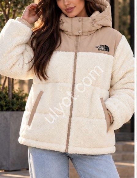 КУРТКА (M-2XL) БІЛИЙ+КАПУЧИНО 8308
