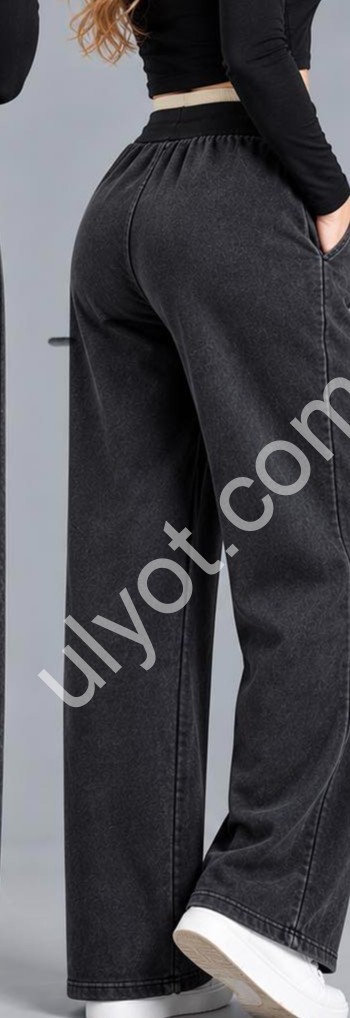 ШТАНИ (2XL-6XL) Хутро ПРЯМЕ ЧОРНЕ 1015