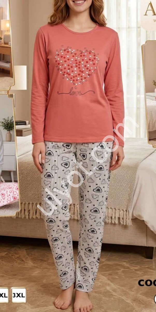 ПИЖАМА (M-3XL) БАЙКА МИКС 1716